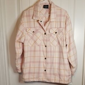 HFX Soft Flannel Shacket With Snaps And Pockets Size Medium